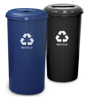 Model 10/1DTDB | Tall 20 Gallon Round Recycling Waste Receptacle