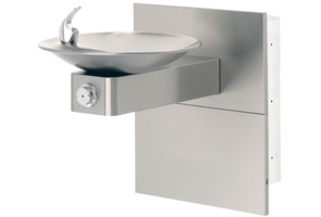 Model 1001MS | Wall Mounted ADA Drinking Fountain with Satin Stainless Steel Bowl on Square Arm and ADA Access Panels