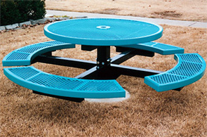 Model CA46R-I | Thermoplastic 46" Round In-ground Table (Lt. Blue/Black)