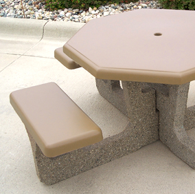 Octagon Concrete Outdoor Picnic Table with Universal Access