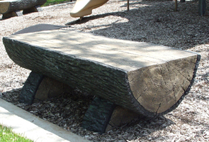  Model HLB-6 | Concrete Half Log Bench