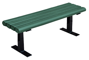 Model PB4-CRK | Recycled Plastic Backless Bench (Green/Black)