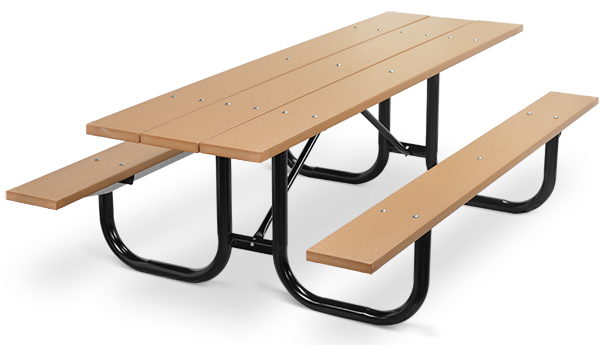 Model PMB-8PCE | Park Master 8ft. Recycled Plastic Picnic Table with Black Frame
