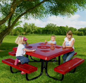 Thermoplastic Coated Square Pinic Table for Kids with Semi-Solid Table Top