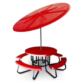 Model RTRCF-UH | 48" Round Fiberglass Table (Red)