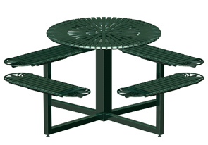 Model SUNRND | Sunrise Series Round Powder-Coated Steel Table (Pro Green II)