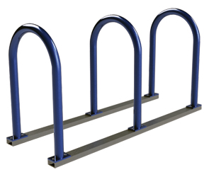 Model U236-6-P | U Rack on Rails Bicycle Storage Rack (Midnight Blue)
