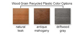 Wood Grain Recycled Plastic Color Options