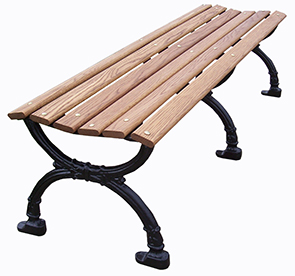 Model VBBP-60-W | Victorian Style | Backless Wood Park Benches
