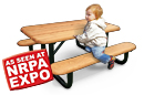 Rectangular Wood Kids Picnic Tables