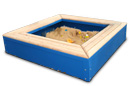 Thermoplastic Square Sandbox with Wood Benches