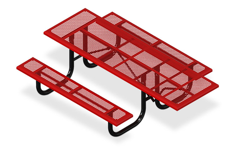 Belson | Gallery | 238HS-PR8 | Rectangular Steel Picnic Table ...