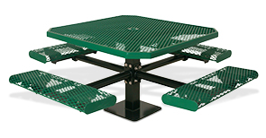 Model 338SM-OVR | Classic Style Octagon Picnic Table Diamond Rolled Edges with Pedestal Frame