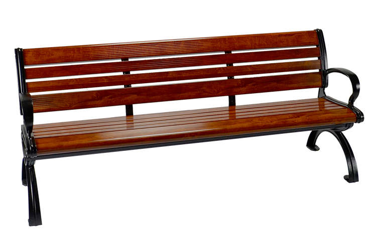 Belson | Gallery | CBPB-6A1B-WG | Aluminum Park Bench | Wood Grain ...