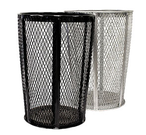 Commercial Park Trash Can in Expanded Metal style