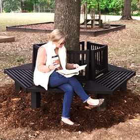 Hexagon Tree Bench with Back