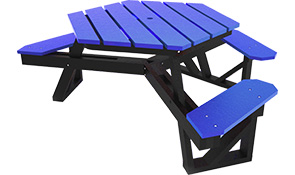 Model PB6HEX-ADA-VC | Universal Access Recycled Plastic Hexagon Picnic Table