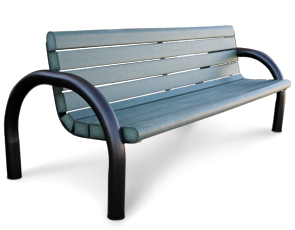 Recycled Plastic Outdoor Benches | Modern Style (Gray/Black)