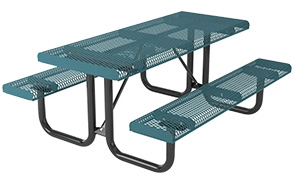 Model RR6-P | Portable Picnic Table | Expanded Rolled Style (Burgundy/Black)