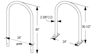 Single Loop Bike Rack Quick Dimensions