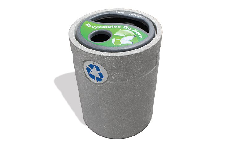 Belson | Gallery | TF1196 | 2-Bin Round Concrete Recycling Container