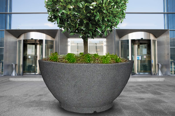 Commercial Concrete Bowl Style Tree Planters