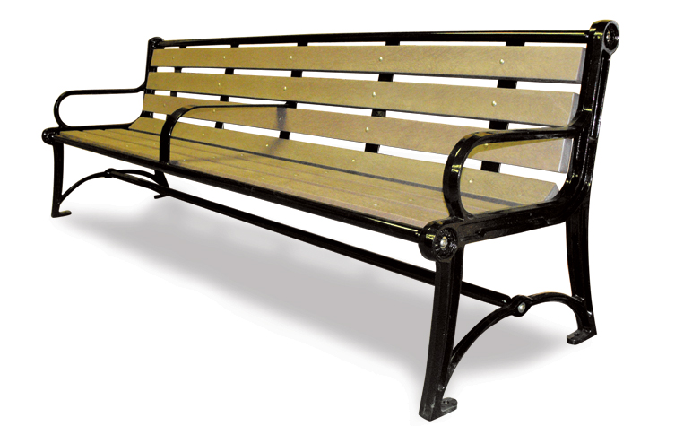 Belson Gallery TZ8R 8 Recycled Plastic Park Bench Terraza Style   TZ8R 001 G 