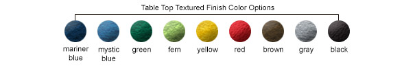 Table Top Textured Finish Color Options