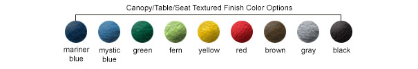 Canopy/Table/Seat Textured Finish Color Options