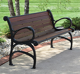 Waldorf Series Park Benches | Ipe Wood | Belson Outdoors®